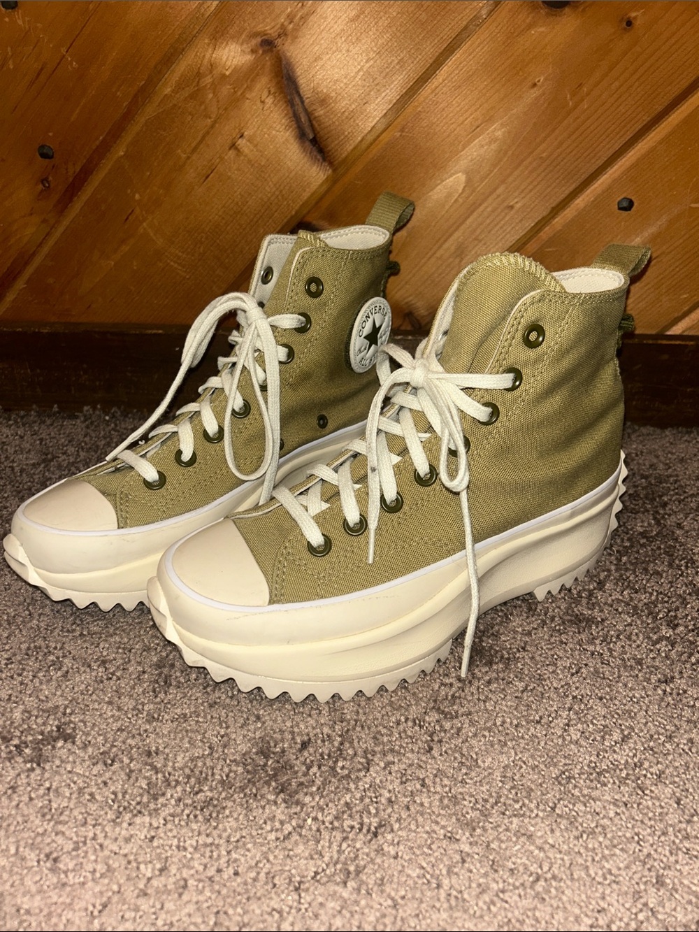 Converse Run Star Hike Platform Sneakers A06091C Toad/Dark Moss/Natural Ivory - Picture 8 of 14